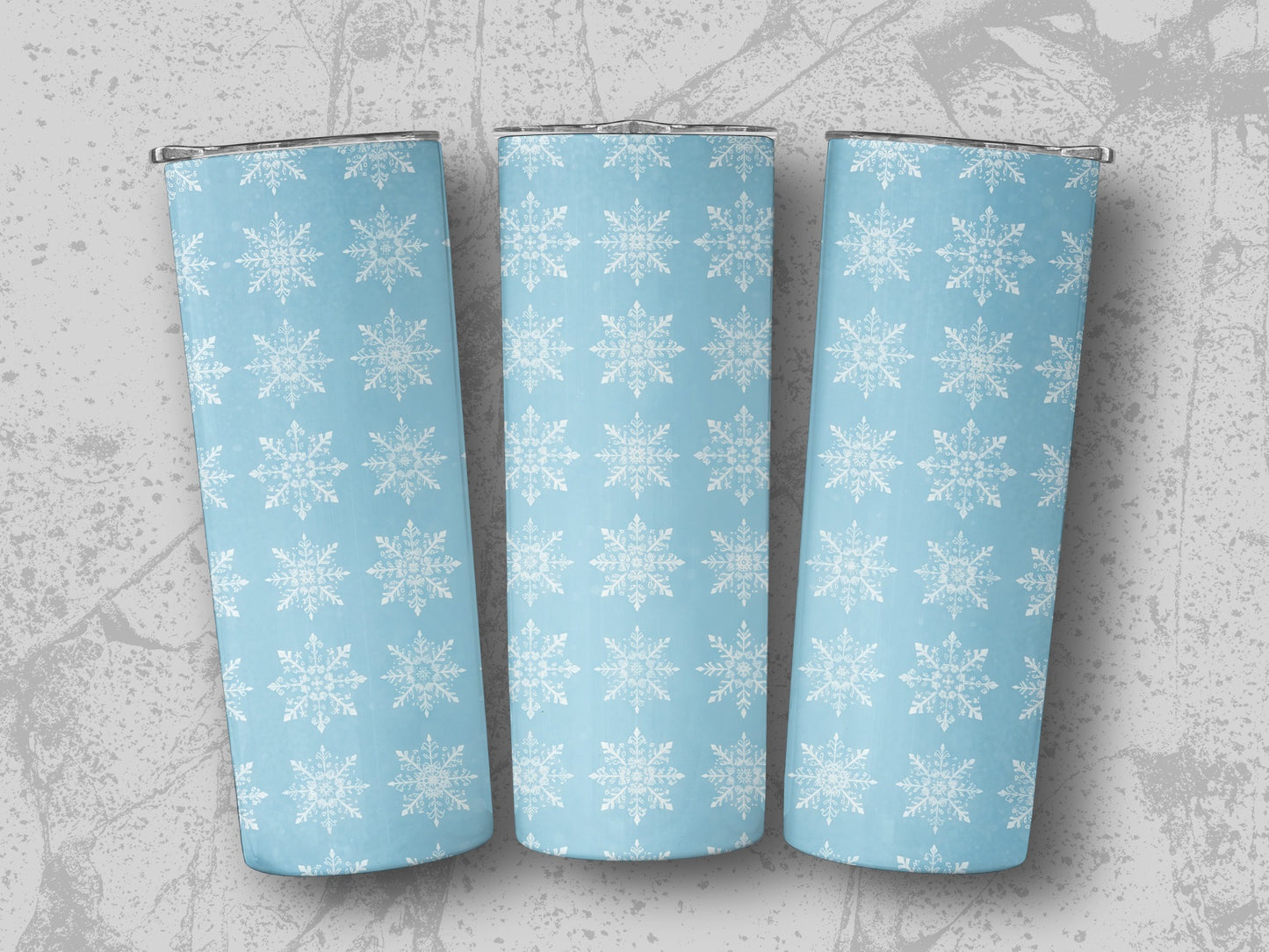 Elegant Blue Tumbler with White Snowflakes product