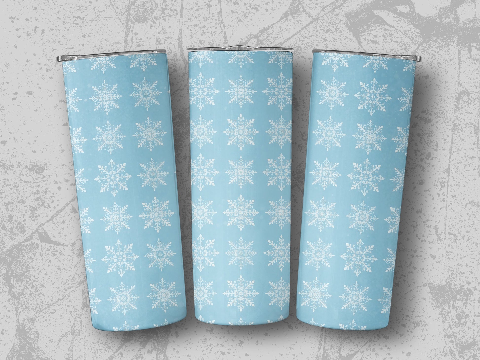 Elegant Blue Tumbler with White Snowflakes product