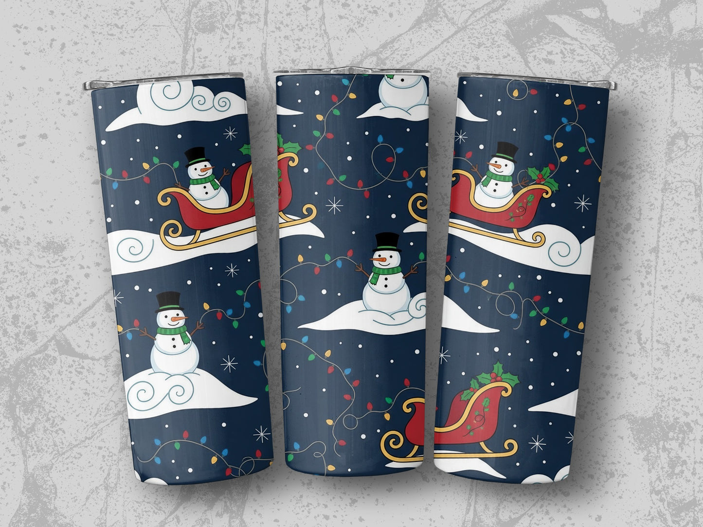 Snowman and Sleigh Holiday Theme Insulated Tumbler product type