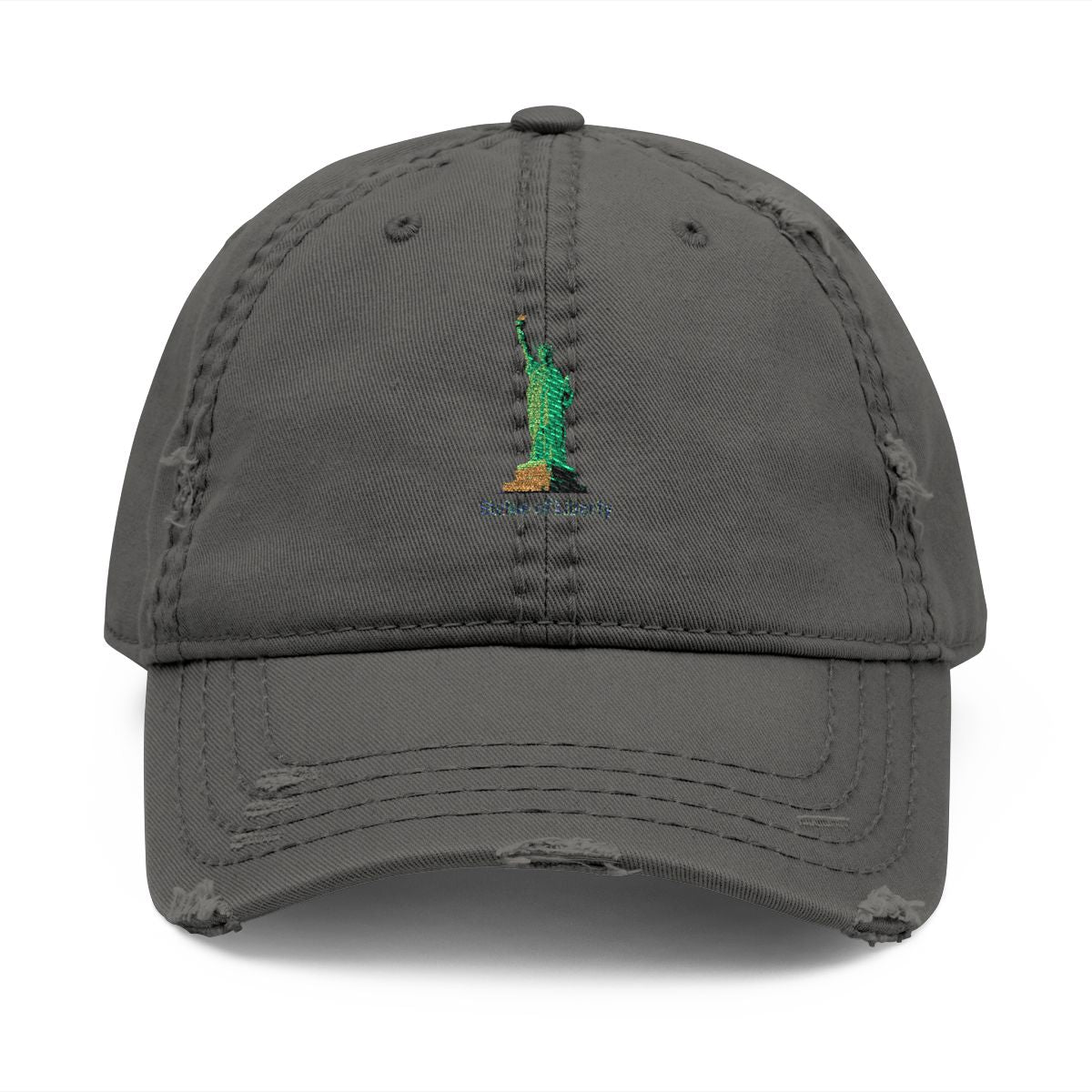 Vintage Embroidered Statue Distressed Baseball Cap