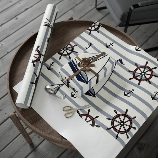 Nautical Themed Wrapping Paper for Gift Presentation