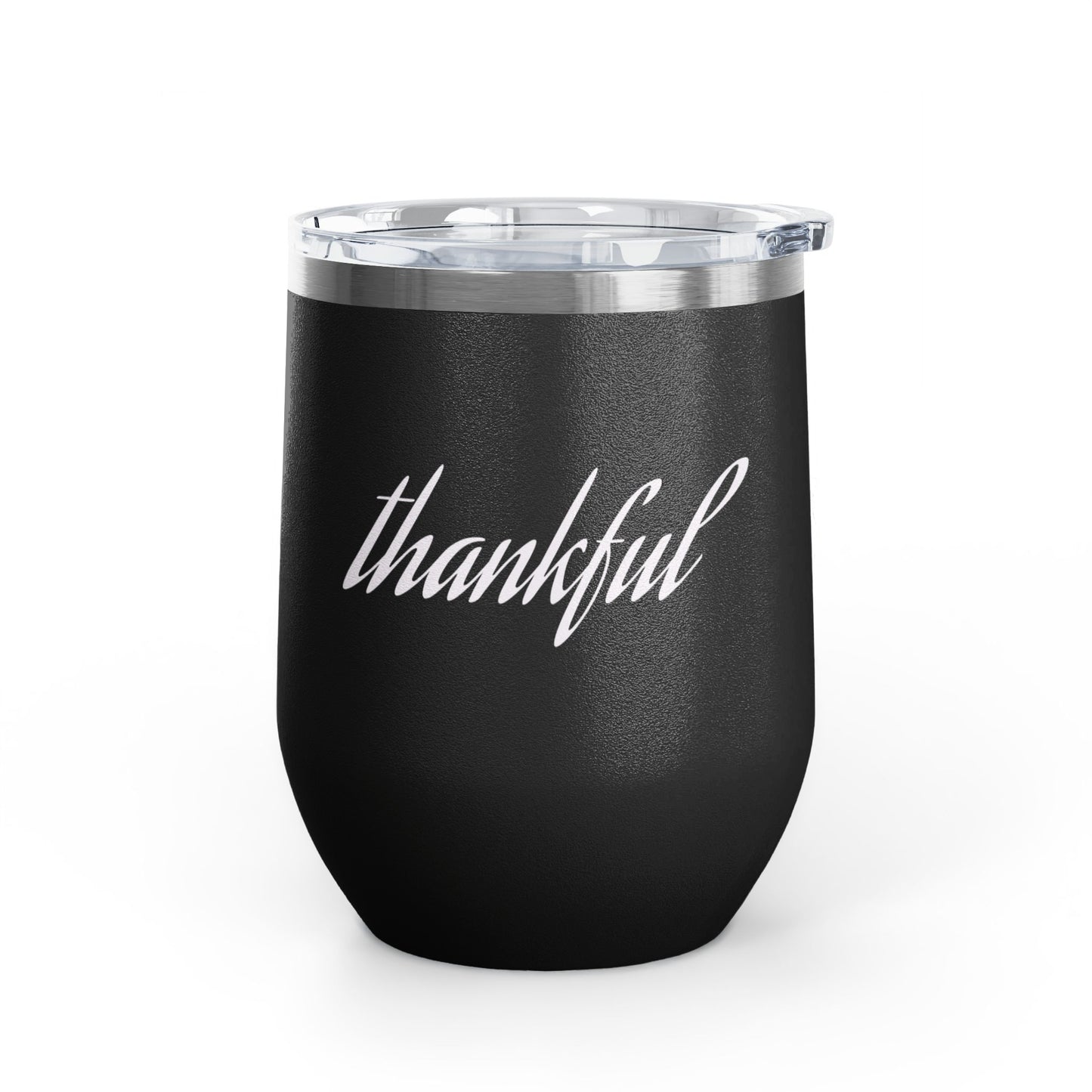 Thankful Black Travel Tumbler with Lid