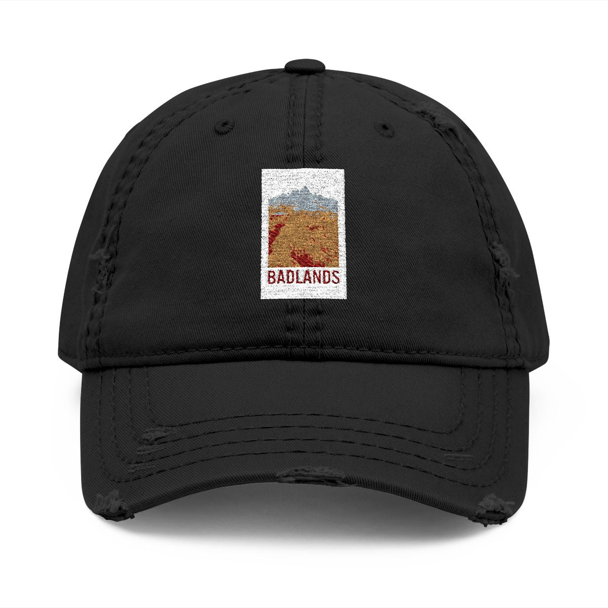 Badlands Distressed Black Vintage Style Hat