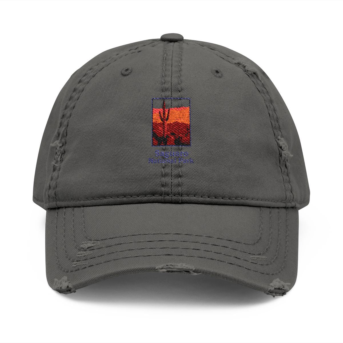 Arizona Desert Scene Embroidered Distressed Hat
